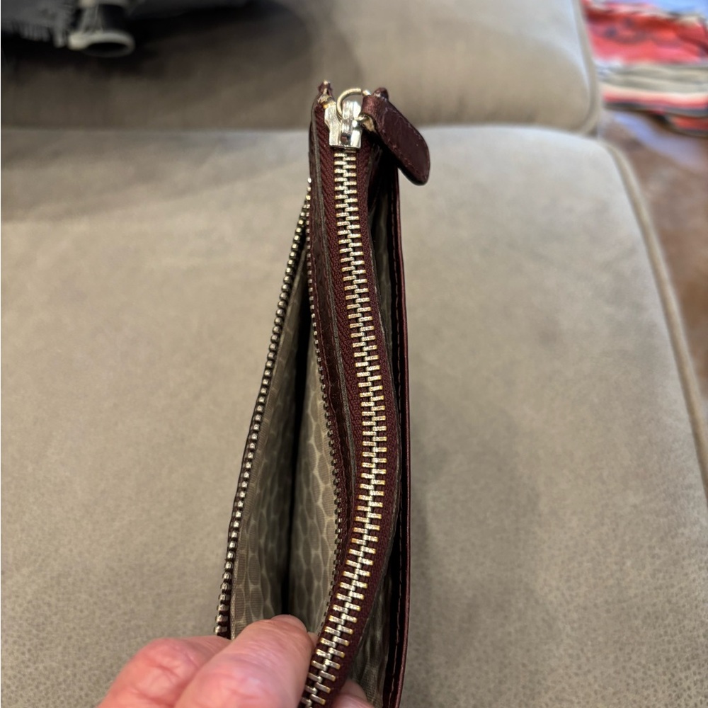 Brighton Embossed Burgundy Wallet with Tassel - Picture 4 of 6